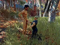 in the woods with stan and jonathan 😘