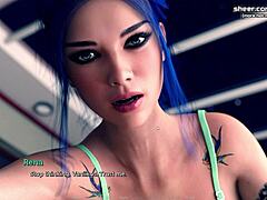 Blue Haired Girlfriend Rides Cock Hard!