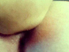 I pushed aside my stepsister's panties and licked her shaved pussy while masturbating 😏