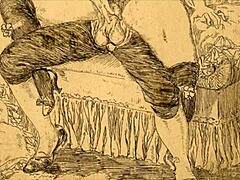 Vintage Erotic Drawings With Bold Cartoon Action