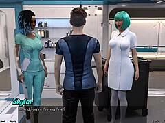 in this game episode, the curvy teen in outfit wants to grope and touch my big cock during mature anime scene