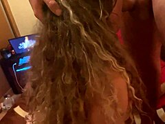 My slut cheating wife sucked our cocks in hot threesome with my friend.