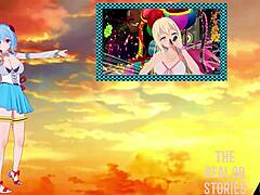 deku and midnight tease with blowjob, handjob, and cumshot in hentai sex