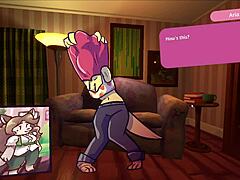 two anime chicks playing poker, leading to furry striptease with ripped clothes 🎴