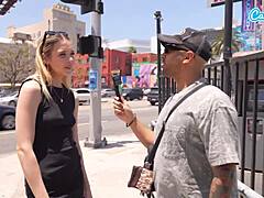 hawk tuah blonde college teen street interview blowjob and deepthroat 😍