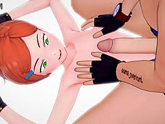 Gwen visits infirmary to play with big dick in uncensored adult hentai