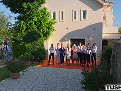 sia lumi and megan throw anal orgy at bachelor party with cum on tits