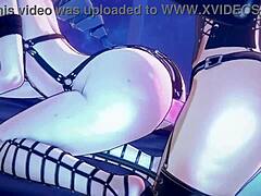 娇小游戏女孩在3D变态口交冒险场景中