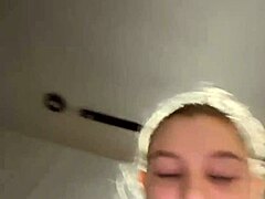 Big ass close-up with natural tits and shaved pussy in homemade scene