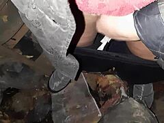 We sneak into a hut to masturbate our hairy pussies as secret lesbians 😘