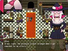 Witch's first prostitute job with handjob on cock