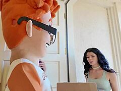 Black-haired Latina Harley Haze masturbates with toys. She takes monster cock doggystyle and cowgirl for handjob cum.