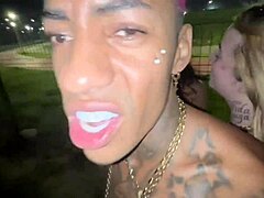 me and my friend flashed our pussies bare to random guys on the street while everyone watched our wild brazilian teen swingers adventure