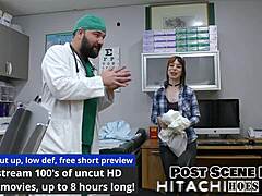 Freshman ditria rose gets mandatory hitachi orgasm with pierced nipples and latex gloves backstage