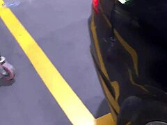 Amateur slut gets fucked hard at public gas station by attendant!