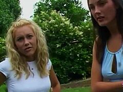 ohh, big nipples harden as lesbian pinches and cums hard