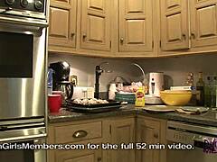 Raquel Cooks Naked Showing Off Her Big Natural Tits in Kitchen