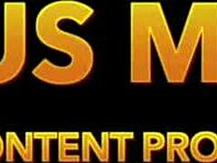 Two lesbian blondes fist each other's pussies in gaping bedroom action.