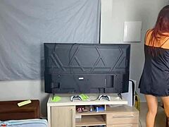 Housewife seduces technician with no panties on?