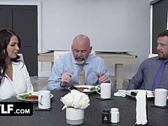 Hot MILF wife dominated and creampied by boss