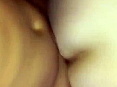 natural tits bounce as she sucks deepthroat, bent over doggystyle with black lover