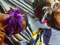 two sexy slim teens tease before foursome