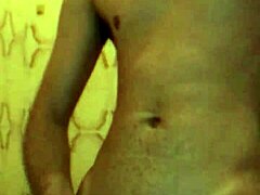 skinny guy masturbating huge cock for 18 shots