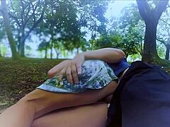 Massive Tits and Big Ass Take Monster Cock Anal Fucking in Public Park, Ending with Cum in Anus