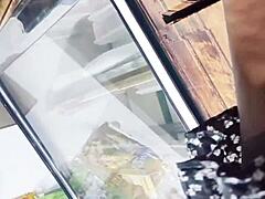 upskirt spying in the store