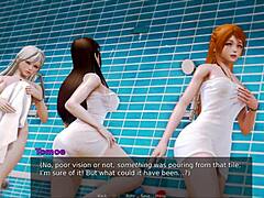 In Academy 217, players explore various game challenges. The story unfolds with intriguing erotic elements in an academy setting.