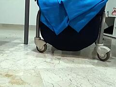 Coolmarina, tired from the street, massages my hard balls on the floor?