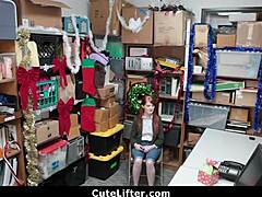 I caught this ginger teen 18+ stealing electronics so I punished her with my big cock.