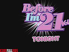 an amateur girl turns 18 and starts her first video