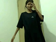 submissive stepsister with small tits in lingerie wants to suck my cock while parents sleep