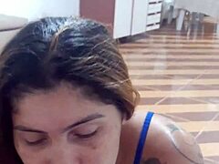 Young 18+ Wife Admits She Cheats On Husband And He Gets So Horny He Cums On Her Natural Tits