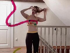 what's with this belly dancer goddess in glasses doing huge dancing moves?