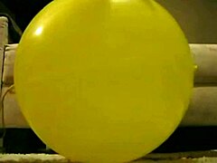 Is Sophie teasing her wet pussy with balloons in the living room and bathroom?