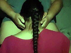 two rural girls hide in an abandoned place for intimate moments