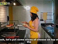 Clara wellen was caught opening the door naked for the delivery guy.