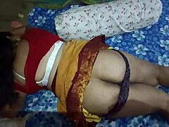 This old Indian housewife in petticott enjoys a hot wedding night with her cheating cuckold husband