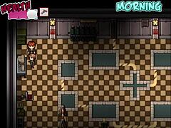 I'm taking a bath with the busty blonde milf in this hentai game, zombies retreat part 2.