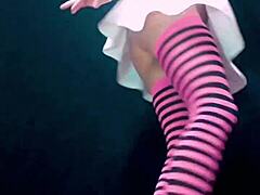 This cute amateur blonde petite latina in miniskirt pees and drinks her own urine from a bottle as Bonneyuwu