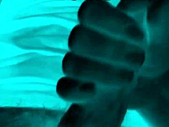 Husband's friend tricks pretty wife into sneaky handjob and facial at hotel.