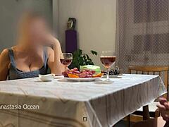 your husband jerks off hidden under table while talking to me your step mom