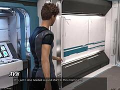 Bisexual girl next door in sexy outfit wants to chat with me in this anime hentai scene