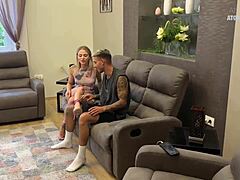 Slutty Wife Cheats on Husband with Best Friend for Secret Footjob and Blowjob Action