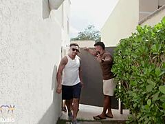 is beautiful hot brazilian aylla mel getting fucked by 3 big cocks with intense double anal penetration?