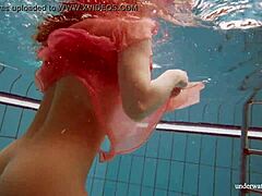 Hot Deniska Underwater Naked! Teen 18+ Shaved Wet Pool!