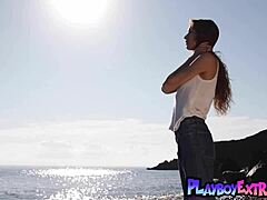 skinny russian beauty taya vais relaxes naked on beach