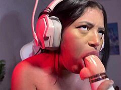 Beautiful secretary says, 'watch how i suck this cock'